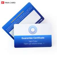 Wholesale high quality custom pvc plastic authenticity certificate card